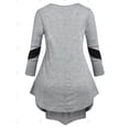 thumbnail image 2 of Camiseta Asimétrica Recortada Dos Tonos Tamaño Plus Rosegal  Mangas largas de talla grande, 2 of 5