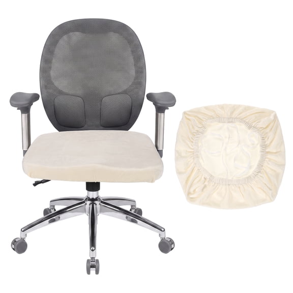 Office Chair Cover, Soft Computer Chair Seat Slipcover, L(45-48cm), Beige