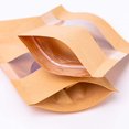 thumbnail image 5 of Bolsa de papel reutilizable con cremallera, bolsa de especias para almacenamiento de alimentos, frutas secas, granos de café, té (marrón), 100 Uds. JM, 5 of 5