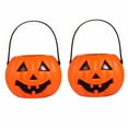 thumbnail image 2 of 2026 2Pcs Mini Pumpkin Candy Buckets – 2.7in Plastic Trick-or-Treat Pails with Handles, Kids Halloween Party Favors, 2 of 5