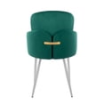 thumbnail image 5 of LumiSource Green Velvet, Gold Metal, Chrome Dahlia Dining Chair - Set of 2, 5 of 8