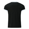 thumbnail image 5 of MRULIC polo shirts for men Male Summer Solid Print T Shirt Turn Down Collar Short Sleeve Tops T Shirt Men Polo Shirts Black + L, 5 of 5