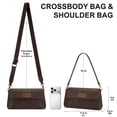thumbnail image 3 of Wrangler Shoulder Bag for Women Flap Crossbody Bag with Double Straps, Coffee, 3 of 8