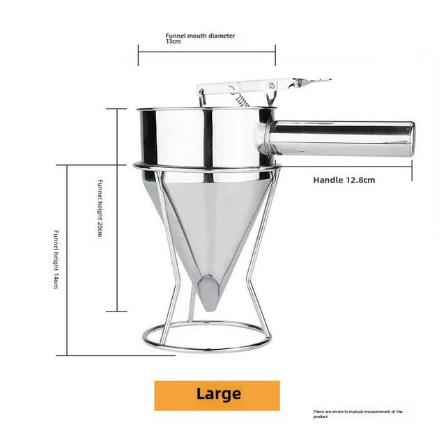 Stainless Steel Conical Funnel Tool Kit with Base - Manual Baking Accessory for Home Use, Ideal for Chocolate Sauce, Eggs & Cookies, Features Fun Octopus Shape Design, Compact Storage, Large 8mm Size