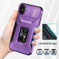 thumbnail image 3 of Funda para GANGXUN iPhone X - Soporte metálico, Función magnética, Morado, 3 of 5
