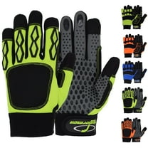 Riggermen Men’s Heavy Duty Mechanic Work Gloves Touchscreen Multiuse Black Green, L