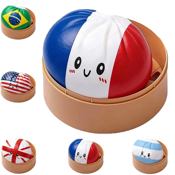 Dumpling Squishies Toys, Giant Glitter Dumpling, Colorful Dumplings Stress Balls Fidget Sensory Toys,Squeeze Dough Ball Stress Relief Hand Toys with Food Steamer Stretchy Desk Toys(E)