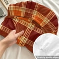 thumbnail image 4 of King Size Fitted Sheet Set - Burnt Orange Checkered 3 Piece Bedding Sets 16" Deep Pocket Fitted Sheet with 2 Pillowcases, Modern Farmhouse Orange Plaid Brushed Microfiber Hotel Luxury Bed Sheets, 4 of 9
