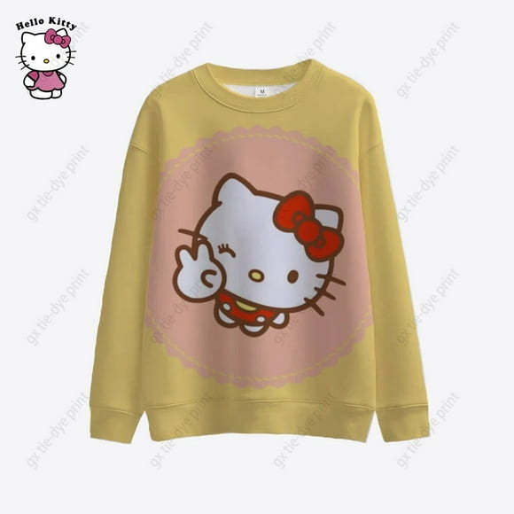 Hello Kitty Sweatshirt Women Streetwear Hoodies Fashion Autumn Winter Long Sleeve Harajuku Hooded Sweater Cartoon Sudadera Mujer HOEMLIN