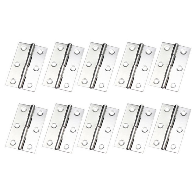 10 Pcs Charnière Plate en Acier Inoxydable pour Accessoires de Connecteur de Boîte de Rangement