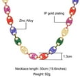 thumbnail image 2 of Male Coffee Bean Chain Necklace for Men Women Color Zircon Jewelry 13MM 20inch, 2 of 5