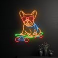 thumbnail image 3 of Handmadetneonsign French Bulldog Skateboarding Neon Sign, Skateboard French Bulldog Led Sign, Bull Dog Skateboarder Led, Wall Décor, 3 of 5