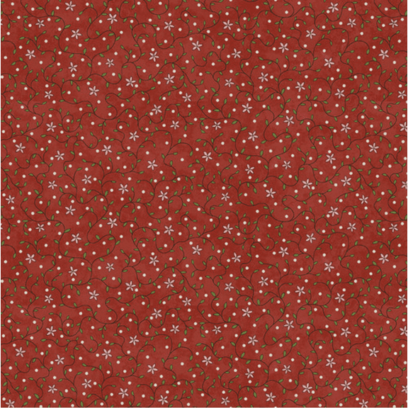 Henry Glass Birds Of A Feather Small Vine Red Cotton Fabric By The Yard