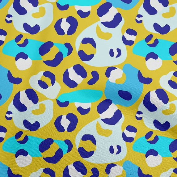 oneOone Cotton Cambric Yellow Fabric Animal Skin Fabric For Sewing Printed Craft Fabric By The Yard 42 Inch Wide