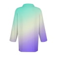 thumbnail image 4 of Sweet Home Farm 3/4 Sleeve T Shirts for Women Summer Striped Print Tops Collared Button Down Breathable Trendy Tunic V Neck T Shirts Khaki, 4 of 4
