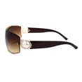 thumbnail image 3 of SA106 Womens Elegant Rimless Shield Warp Luxury Designer Sunglasses Gold Brown Brown, 3 of 3