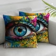 thumbnail image 3 of Splash Colorful Eye Pillow Cushion Cover, Graffiti Street Art Spray Painting Shape, Decorated Square Retro Pillow Cover, Decorated Sofa Pillow Cover 1 Set 2, Various Sizes, 3 of 7