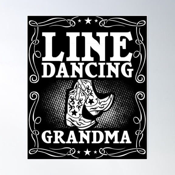 Line Dance Music Song Country Dancing Lessons Poster Wall Art, Modern Wall Decor For Living Room Bedroom, 8x12 UNFRAMED