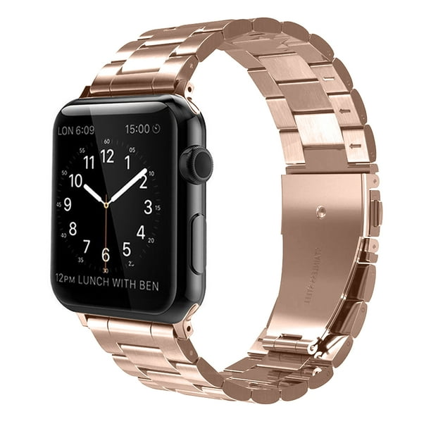 Fintie Watch Band For Apple Watch Series 5 4 3 2 1 44 42mm Stainless Steel Metal Replacement Wrist Strap Rose Gold Walmart Com