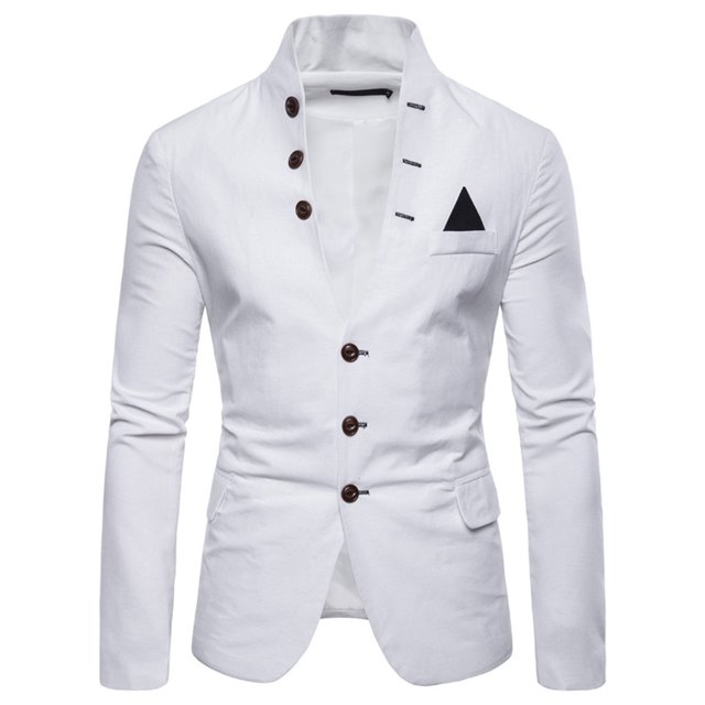Traje decorativo de múltiples botones de moda para hombre de primavera con código europeo, traje de cuello alto con personalidad para hombre