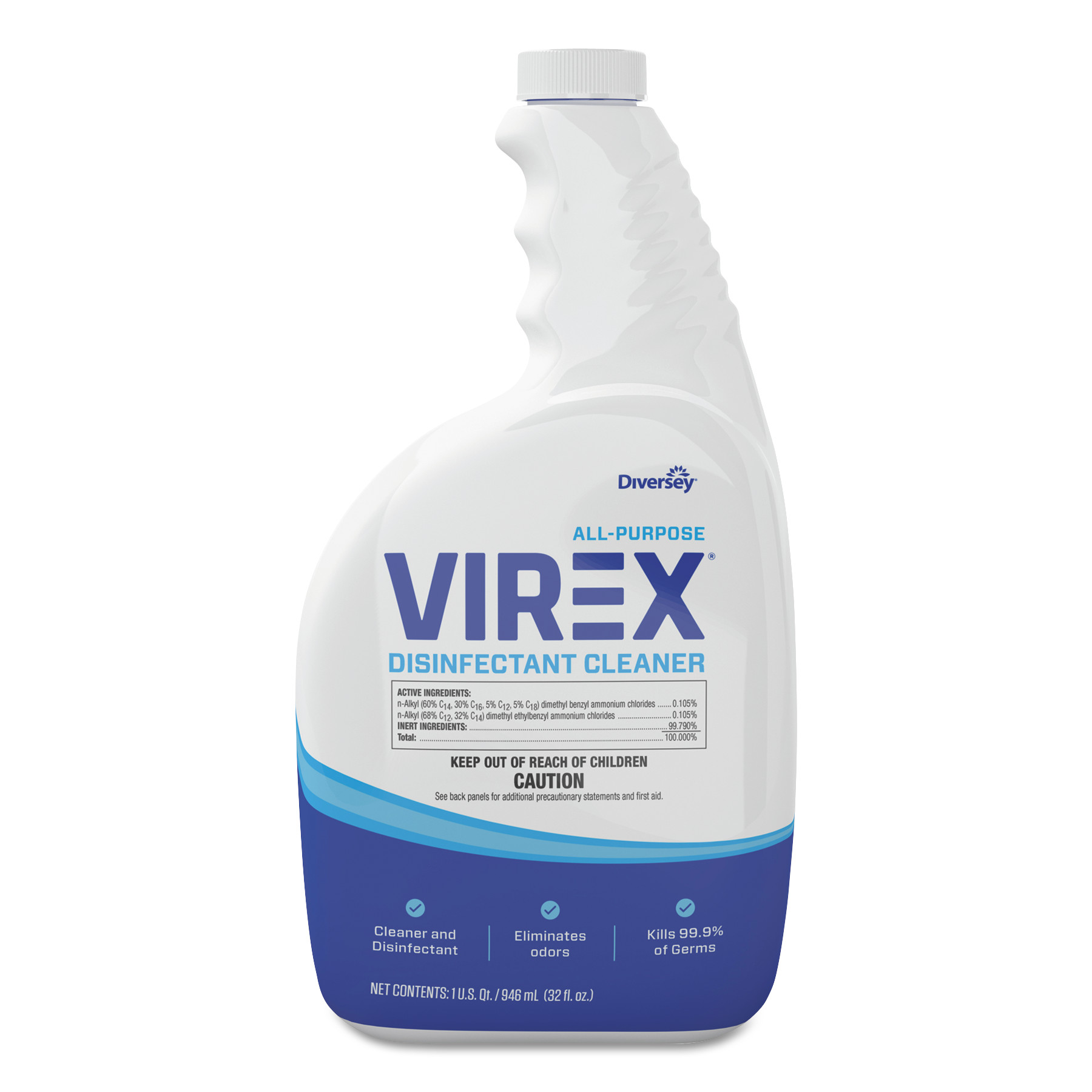 Virex All-Purpose Disinfectant Cleaner Lemon Scent 32oz Spray Bottle 4/Carton CBD540540