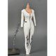 thumbnail image 2 of Ounissouiy Mono de cuero PU blanco con ropa femenina a escala 1/6 con estampado negro Type3, 2 of 6