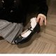 thumbnail image 4 of Zapatos de mujer Mary Jane franceses, zapatos retro de una sola capa con hebilla de metal y tacones altos para mujer, primavera y otoño, 4 of 6
