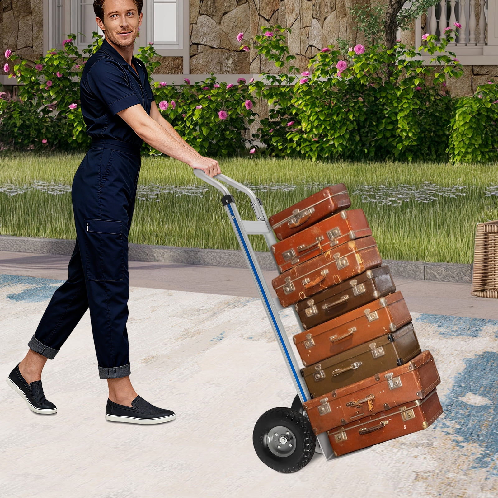 Peakora Hand Truck Dolly Industrial Strength 500 Lbs Weight Capacity Heavy Duty Dolly for Moving with Wheels
