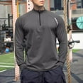 thumbnail image 5 of ZVNAΖH Mens Long Sleeve Active 1/4 Zip Stand Up Collar T-Shirt Solid Quick Dry Sports Training Top, 5 of 5