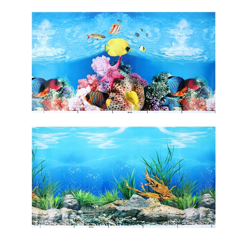 Frcolor Aquarium Fish Tank Background Sticker 3D Double-sided