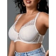 thumbnail image 3 of LJVOGUES Women's Lace Sheer Bras Plus Size Full Coverage Sexy Plunge Underwire Bra for Heavy Breast, 3 of 10