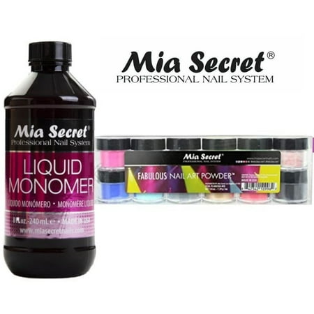 Mia Secret - Monomer 8 oz + Fabulous 12 Colors Set