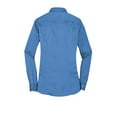 thumbnail image 6 of Port Authority L646 Ladies Stretch Poplin Shirt, Moonlight Blue, XXL, 6 of 6