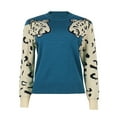 thumbnail image 3 of Women’s Casual Leopard Print Knitted Pullover Sweaters Long Sleeve Crew Neck Jumper Tops, 3 of 7