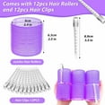 thumbnail image 3 of Jumbo Hair Curlers Rollers, Olurssia 24Pcs Set with 12 Hair Curlers Self Grip Holding Rollers and 12 Stainless Steel Duckbill Clips for Long Medium Short Thick Fine Thin Hair Bangs Volume (Rose Red), 3 of 7