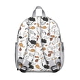 thumbnail image 4 of Cats And Flowers Print Student Backpack – Boho Cat Aesthetic With Cute Hand-Drawn Cat And Floral Pattern Design, 4 of 6