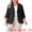 Black, variant on Women's Plus Linen Cotton Blazer Work Suit Jacket 4X Beige