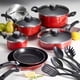 thumbnail image 3 of Tramontina PrimaWare - Batería de cocina antiadherente (18 piezas), Cayenne Red, 3 of 5