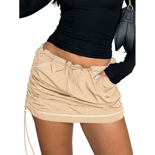 Khaki colored top skirt womens