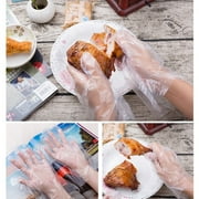 100Pcs Large Size Plastic Transparent Disposable Gloves BBQ Film Gloves