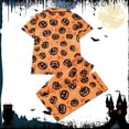 thumbnail image 4 of Muxikeji Clothes Womens Silk Halloween Pajamas,2 Piece Pajama Set Cotton,Women'S Halloween Pajama Set Short Sleeve Long Pants Comfortable Print Loungewear Soft Sleepwear Nightwear Pj, 4 of 9