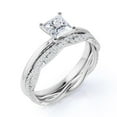 thumbnail image 4 of JeenMata Exquisite 1.5 Carat Princess Cut Moissanite Wedding Set in 18k White Gold Over Silver, 4 of 7