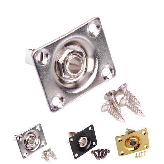 facefd Replacement For Gibson Epiphone TL Electric Guitar guitar audio jack mount Audio Socket Panel 1/4" 6.35mm Square Audio Jack Mount