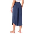 thumbnail image 3 of Pantalones de yoga de pierna ancha para mujer INSPIRE CHIC con bolsillos, pantalones cortos casuales para entrenamiento, color azul marino, 3 of 6
