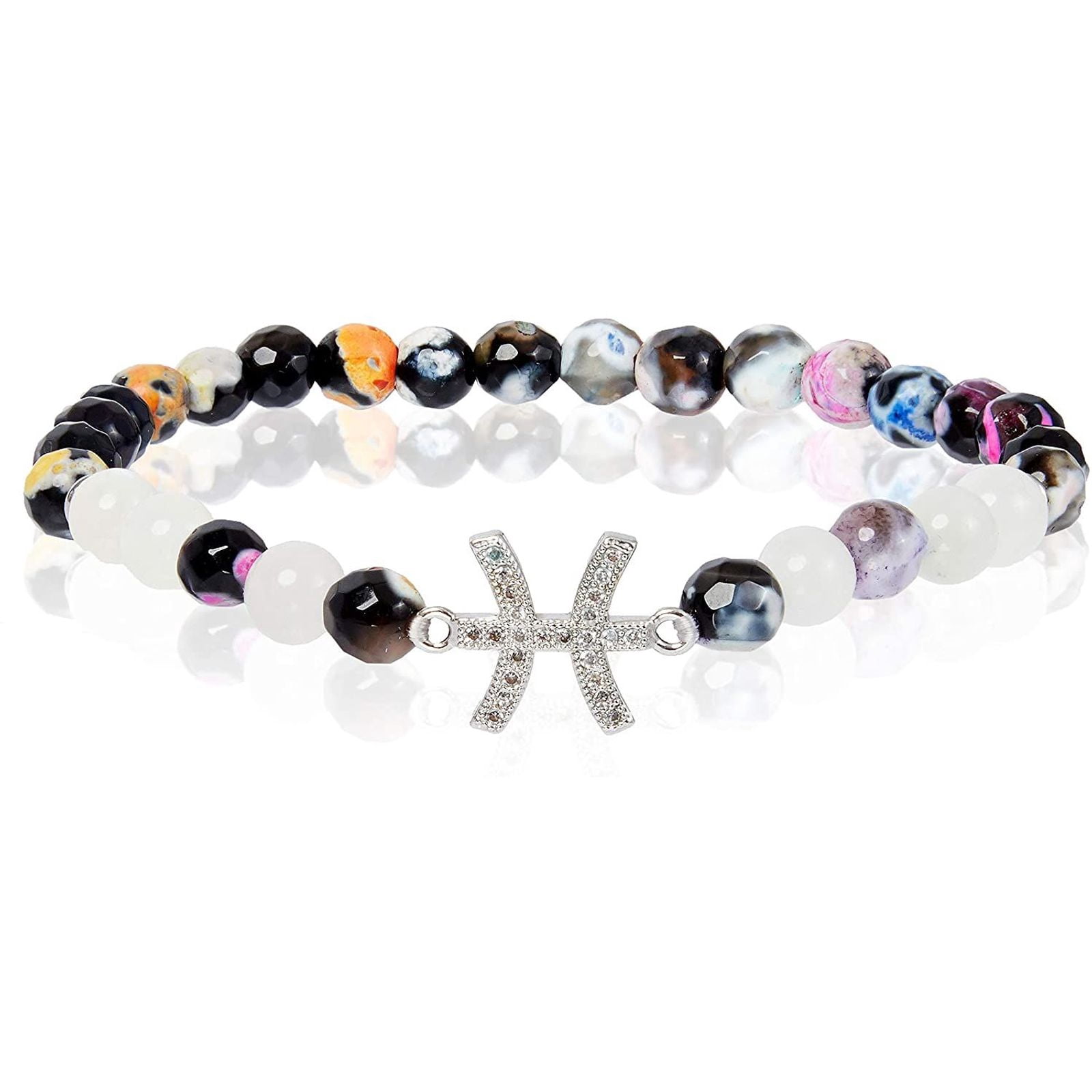 Zodiac Pisces Bracelet with Agate Moon 