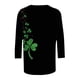 thumbnail image 5 of RKSTN St Patricks Day 3/4 Sleeve Tops for Women Oversized Crewneck St Paddy's Day Lucky Shamrocks Graphic Print T Shirt Womens Casual Solid Plus Size Round Neck Loose Three Quarter Sleeve Shirts, 5 of 6
