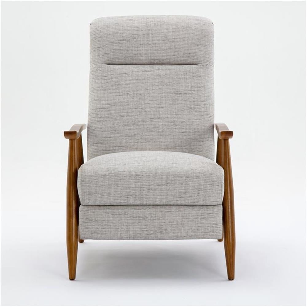 Terni Wood Arm Push Back Recliner in Sea Oat Beige Performance Fabric