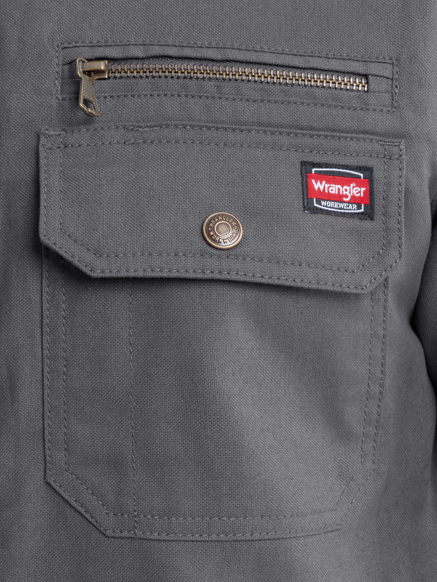 Wrangler Workwear Men's Mock Neck Jacket with Inner Linning Insulating Fabric, Size S-3XL