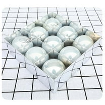 9-Piece Christmas Gift Box with 9 Plastic Pearl Ornaments | Red & Multicolor Glitter Baubles for Tree Decor | Holiday Decoration for Home, Store & Office