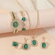 thumbnail image 5 of Reloj de cuarzo con correa de acero para mujer, pequeño reloj verde, conjunto de anillo y caja de regalo, 5 piezas/juego, 5 of 5